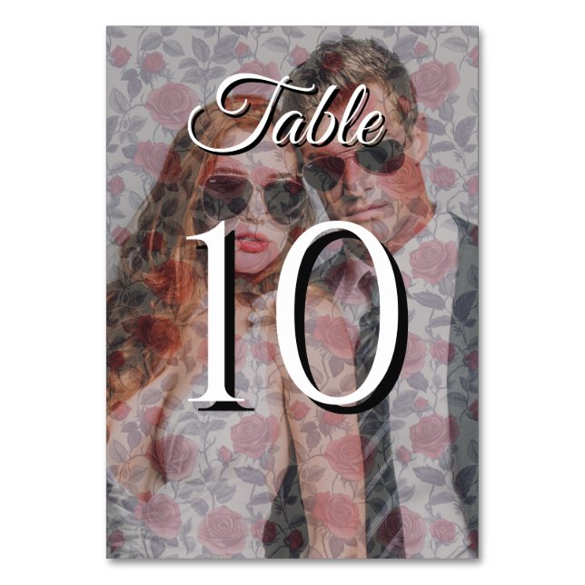 Numeração De Mesa Números de Tabela de Casamento de Rosa Bonito (Frente)