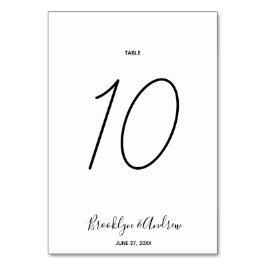 Numeração De Mesa Números de Tabela de Casamento de Script Simples