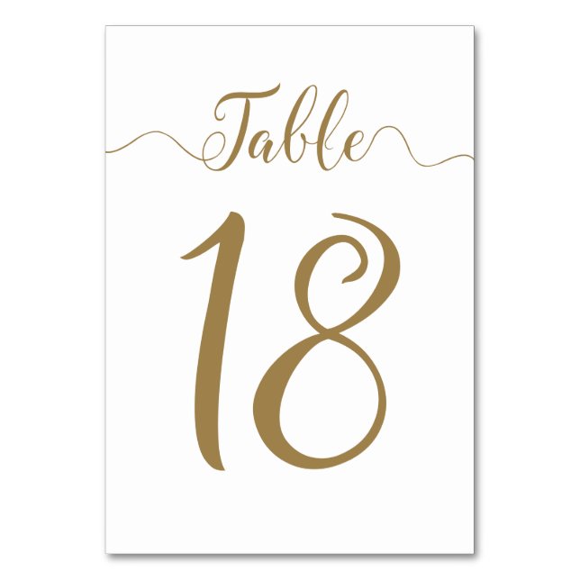 Numeração De Mesa Números de Tabela de Casamento Dourado 18 (Frente)