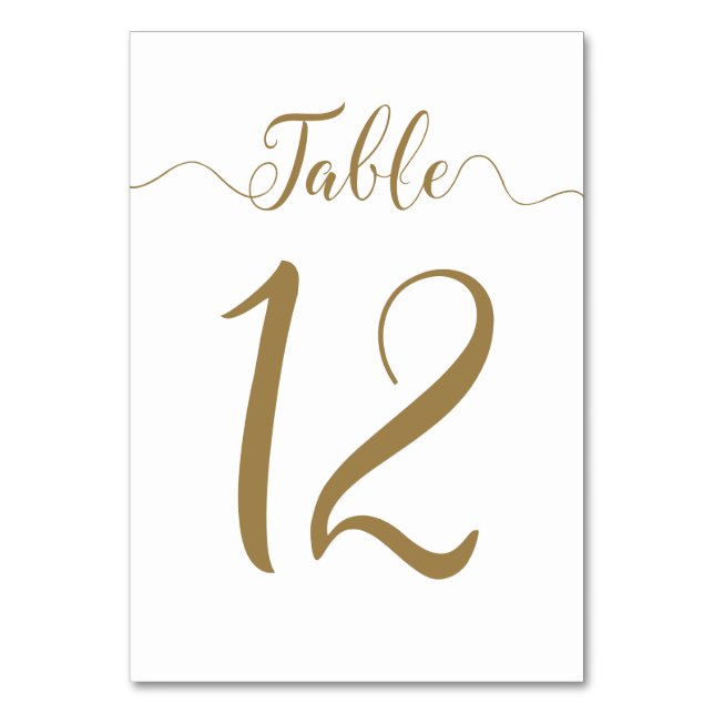 Numeração De Mesa Números de Tabela de Casamento Dourado Mesa 12 (Frente)
