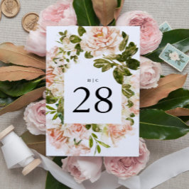 Numeração De Mesa Números de Tabela de Casamento Elegante Rosa Roman