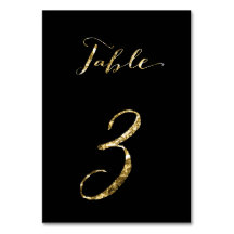 Números de Tabela de Casamento Folha de Ouro Preta