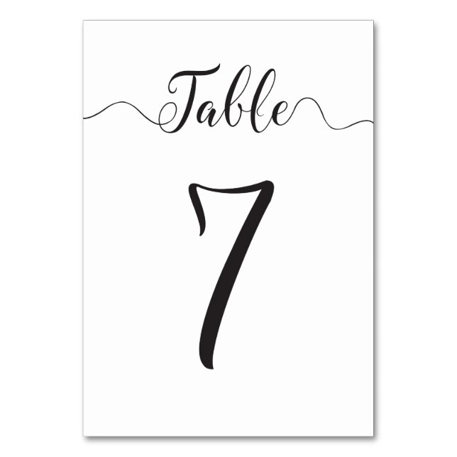 Numeração De Mesa Números de tabela de casamento Mesa 7 (Frente)