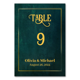 Numeração De Mesa Números de Tabela de Casamento Verde Escuro Vintag