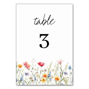 Numeração De Mesa Números de Tabela de Casamentos de Flores Selvagen