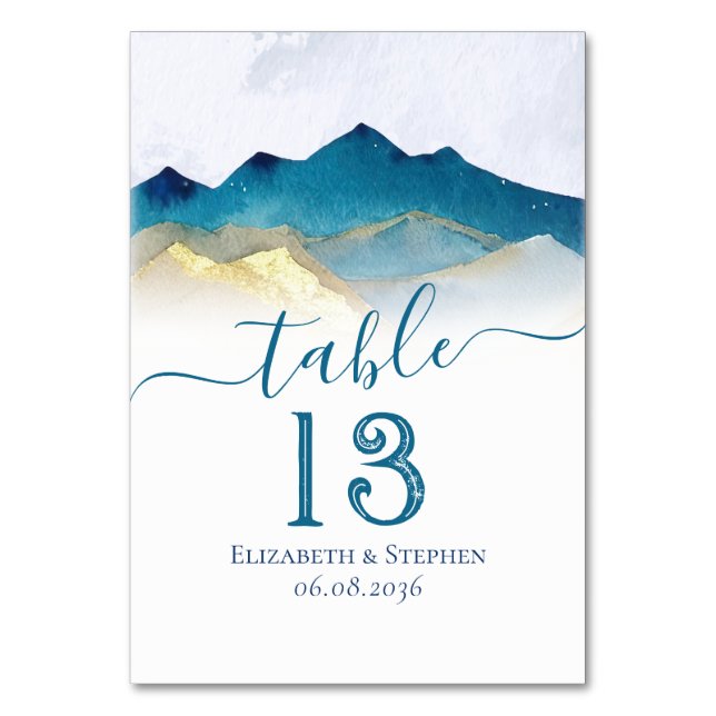 Numeração De Mesa Números de Tabela de Casamentos de Montanha de Fol (Frente)