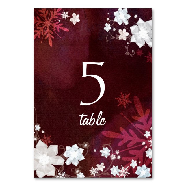 Numeração De Mesa Números de Tabela de Casamentos no inverno da Borg (Frente)