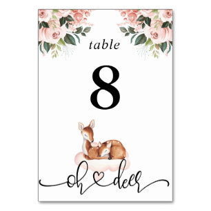 Numeração De Mesa Números de tabela de Chás de fraldas de veados