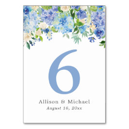 Numeração De Mesa Números de Tabela de Cor da Água Azul