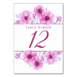 Numeração De Mesa Números de tabela de cores aquáticas cor-de-rosa