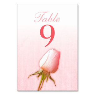 Numeração De Mesa Números de tabela de rosa bud cor-de-rosa casado