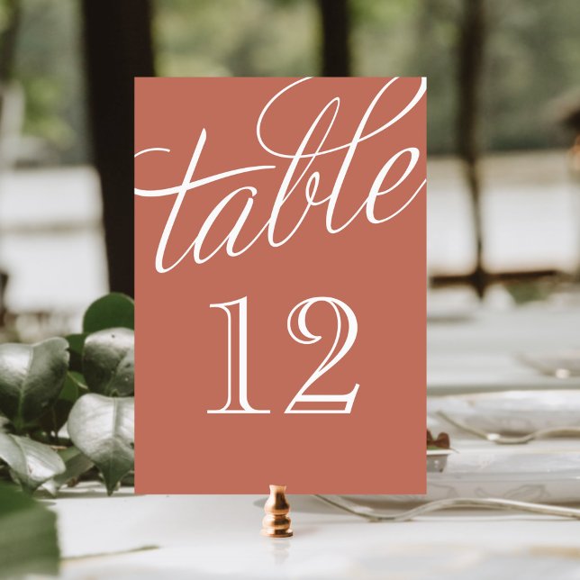 Numeração De Mesa Números de Tabela de Script Elegante Branco e Clay (Criador carregado)