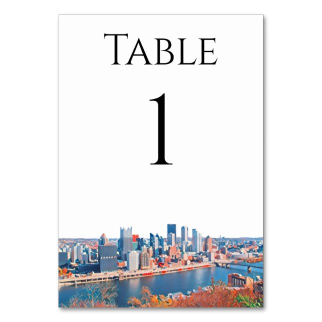 Numeração De Mesa Números de Tabela do Skyline Pittsburgh (Frente)