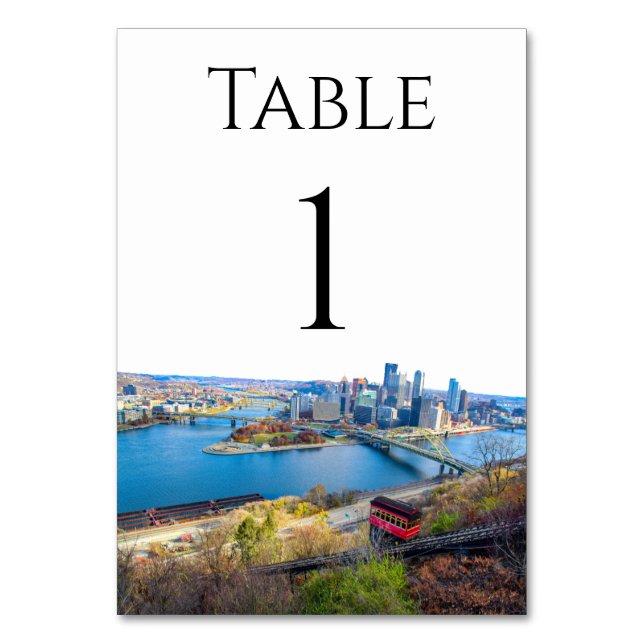 Numeração De Mesa Números de Tabela do Skyline Pittsburgh (Frente)
