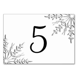 Numeração De Mesa Números de tabela dos flocos de neve do inverno