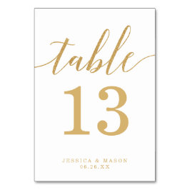 Numeração De Mesa Números de Tabela Dourada Mínimos Elegantes