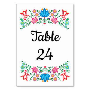 Numeração De Mesa Números de Tabela Floral da Fiesta Mexicana