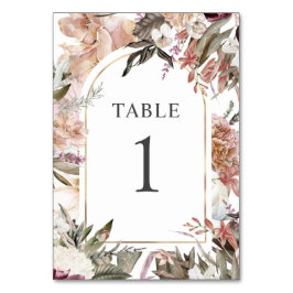 Numeração De Mesa Números de Tabela Floral de Boho Elegante de Jardi