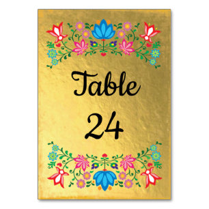 Numeração De Mesa Números de Tabela Floral Fiesta Mexicana