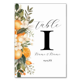Numeração De Mesa Números de Tabela Floral Laranja Flores