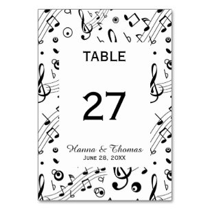 Numeração De Mesa Números de Tabela Musical do Casamento