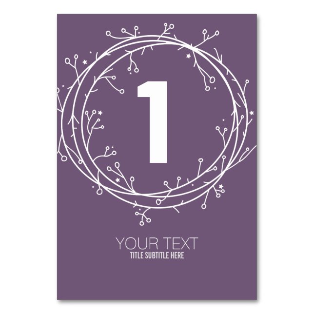 Numeração De Mesa Números de Tabela Orgânica IMPRESSÃO DIY PERSONALI (Frente)