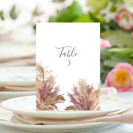 Numeração De Mesa Números de Tabela Pampas Elegance Mauve Pink