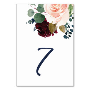 Numeração De Mesa Números de Tabela para Fonte Azul KJ Watercolor #7