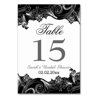 Numeração De Mesa Números de tabela personalizados preto-e-branco