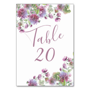 Numeração De Mesa Números de Tabela Recepção de casamento Floral Púr