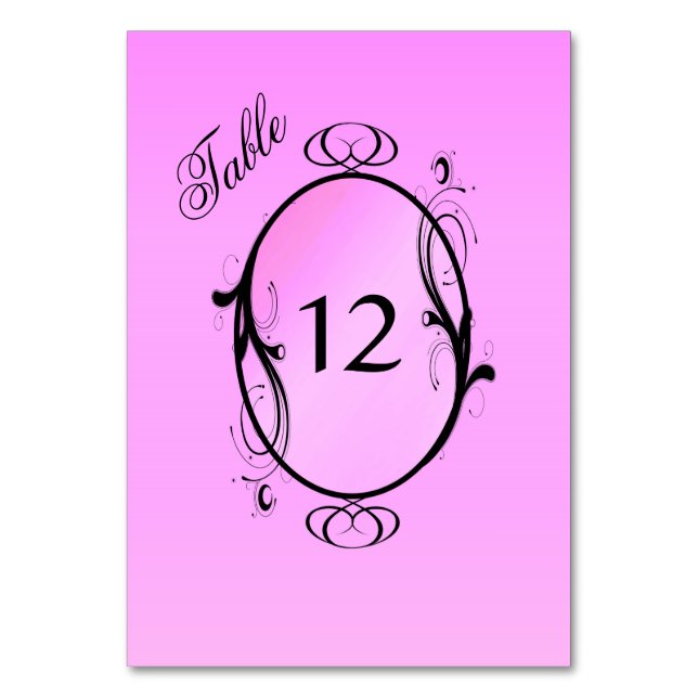 Numeração De Mesa Números de Tabela Rosa (Frente)