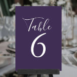 Numeração De Mesa Números de Tabela Roxos de Script Elegante<br><div class="desc">Estes números elegantes de mesa roxa podem ser personalizados em letras brancas quic. Projetado por Thisnotme©</div>