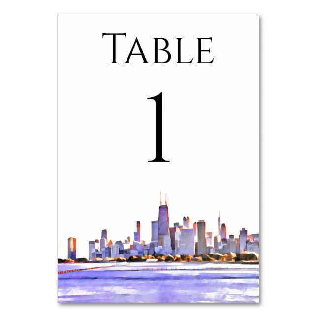 Numeração De Mesa Números de Tabela Skyline Chicago (Frente)