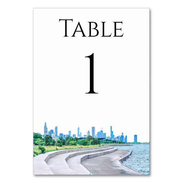 Numeração De Mesa Números de Tabela Skyline Chicago (Frente)