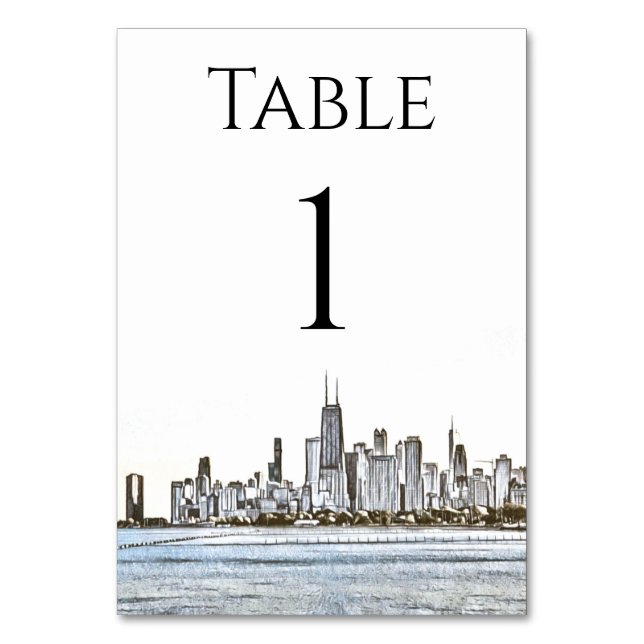 Numeração De Mesa Números de Tabela Skyline Chicago (Frente)
