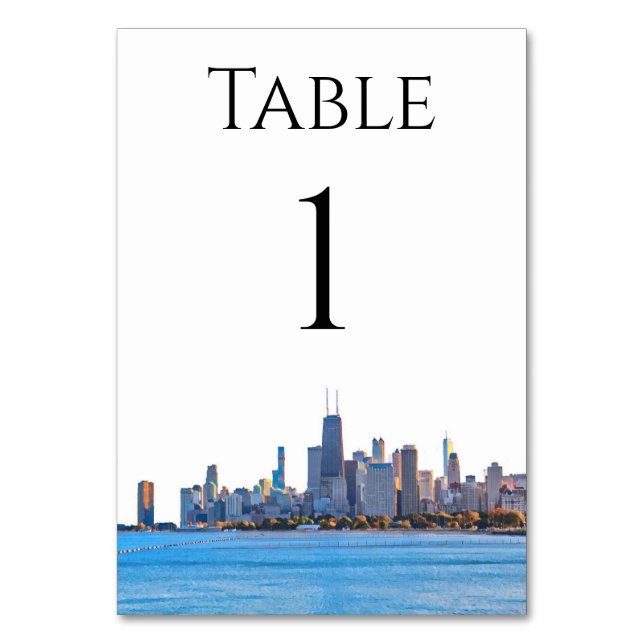 Numeração De Mesa Números de Tabela Skyline Chicago (Frente)