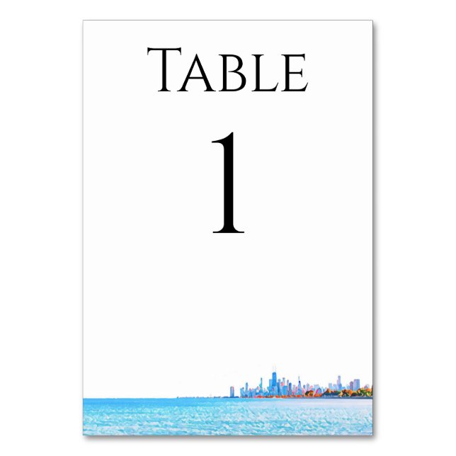 Numeração De Mesa Números de Tabela Skyline Chicago (Frente)