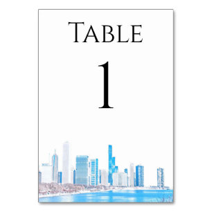 Numeração De Mesa Números de Tabela Skyline de Chicago do Wintery