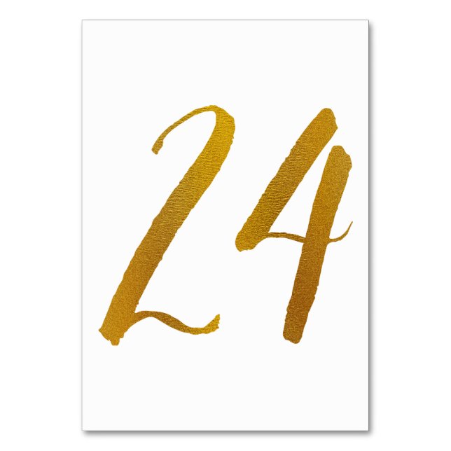 Numeração De Mesa Números de Tabela - Tipografia de Script de Pincel (Frente)