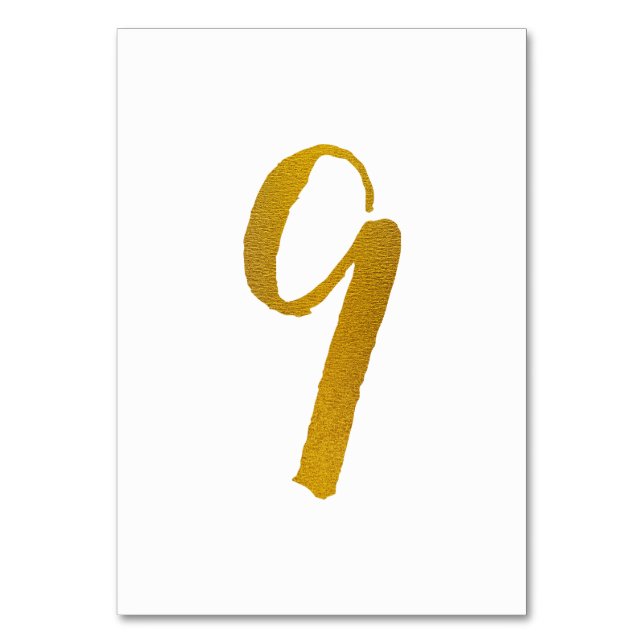 Numeração De Mesa Números de Tabela - Tipografia de Script de Pincel (Frente)