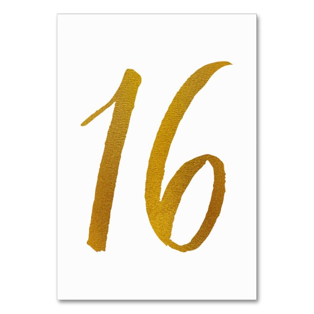 Numeração De Mesa Números de Tabela - Tipografia de Script de Pincel (Frente)