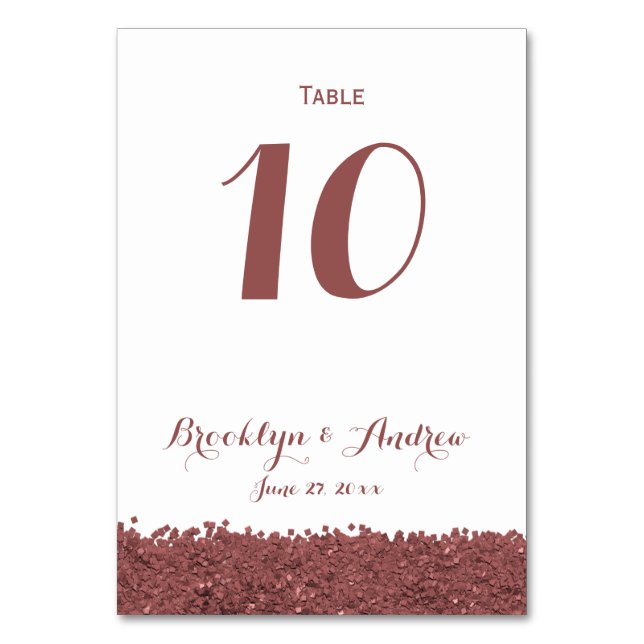 Numeração De Mesa Números de Tabelas Brancas de Casamento Marsala Ma (Frente)