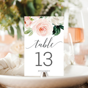 Numeração De Mesa Números de Tabelas de Casamento de Blooms de Blush