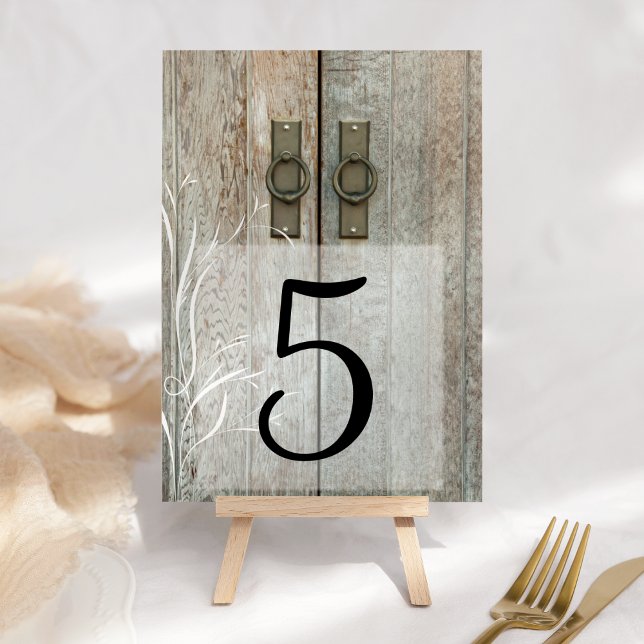 Numeração De Mesa Números de Tabelas de Casamento de País de Portas  (These rustic table numbers are perfect for your farm style or barn party celebration event.)