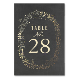 Numeração De Mesa Números de Tabelas de Casamento do Dourado Florals