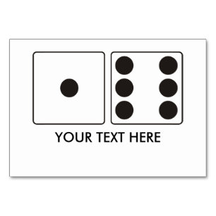 Numeração De Mesa Números DICE das canalizações 1 + 6 + texto