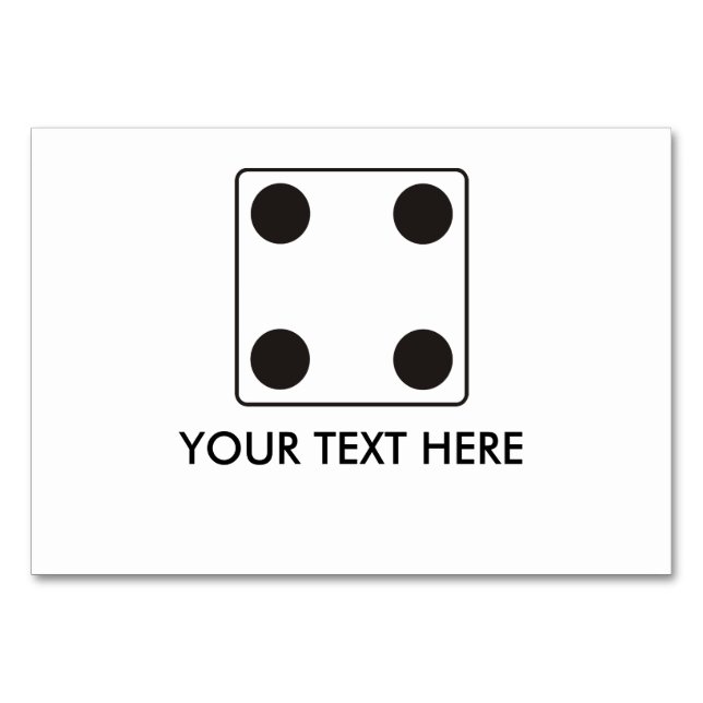 Numeração De Mesa Números DICE de canalizações 4 + texto (Frente)