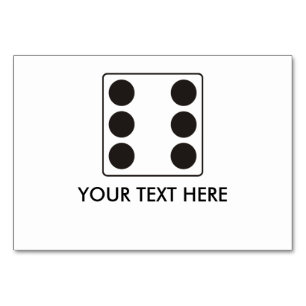 Numeração De Mesa Números DICE de canalizações 6 + texto