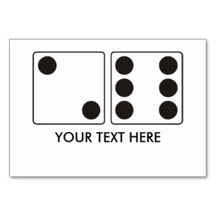 Numeração De Mesa Números DICE dos encanamentos 2 + 6 + seu texto