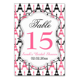 Numeração De Mesa Números personalizados rosa da mesa da torre